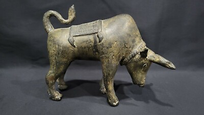 #ad Vintage Asian Bronze Bull Sculpture $186.49