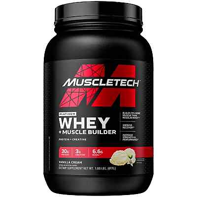#ad Muscletech Platinum Whey Plus Muscle Builder Protein Powder 30g ProteinVanilla $22.00
