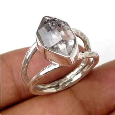 #ad Solid 925 Silver Statement Natural Crystal Gemstone Handmade Ring All Size MK113 $12.26