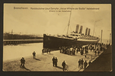 #ad Bremerhaven North German Lloyd Steamer Kaiser Wilhelm The Great Postcard $22.00