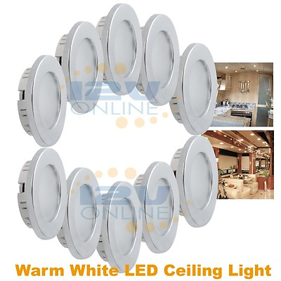 #ad 12V LED Lights Recessed Ceiling Light for RV Camper Interior Dimmable Warm White $59.75