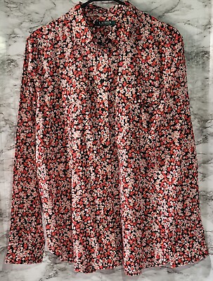 #ad Lauren Ralph Lauren Women#x27;s Button Front Blouse. XL? Floral. Pink. Long Sleeve. $16.00