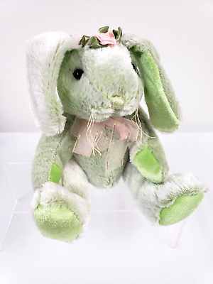 #ad Wish Pets KACEY Bunny Rabbit Plush green Toy 2001 Retired 6 in high 32032 $6.00