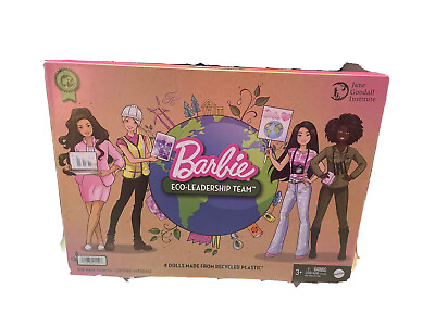 #ad Barbie Career of the Year Eco Leadership Team 4 Doll Set Recycled Plastic $32.88