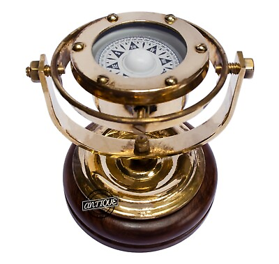 #ad Victorian Premium Brass Look Binnacle Compass Floating Marine Dial Decor Gifts $41.40