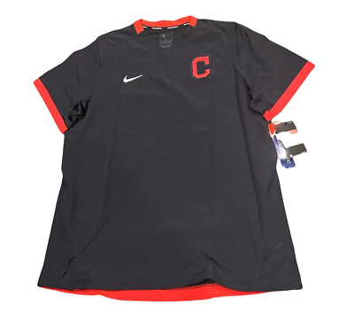 #ad NWT New Cleveland Indians Nike Authentic Collection Short Sleeve Medium Jacket $44.95
