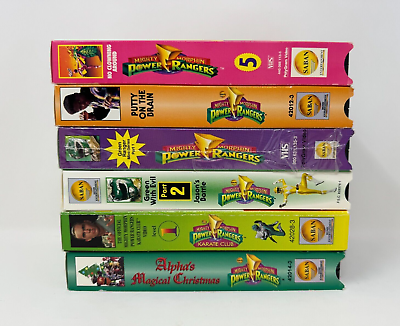 #ad Mighty Morphin Power Rangers Vintage VHS Lot of 6 1990s Saban Green Pink $29.97