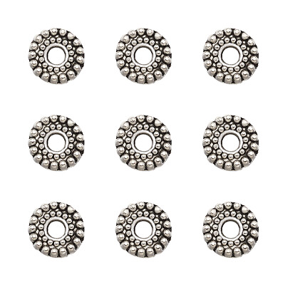 #ad 100pcs Tibetan Silver Alloy Bead Spacers Flat Round For DIY Jewelry Making 6 8mm $5.99