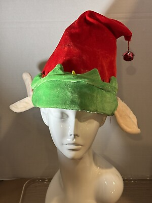 #ad ELF Hat with Ears Lights up not checked Size Adjustable By: Dan Dee Christmas $19.99