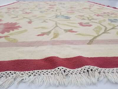 #ad Vintage Handmade Traditional Geometric Beige Kilim Floor Rug Carpet 240x174cm GBP 250.00