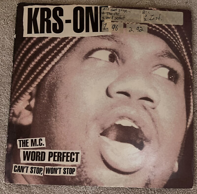 #ad Krs One Cant Stop Wont Stop The Mc Word Perfect Vinyl Lp Single $10.94
