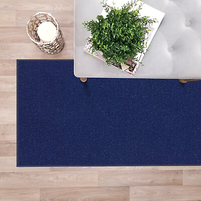 #ad Custom Size NAVY BLUE Stair Hallway Runner Rug Rubber Back Non Skid 22quot; 26quot; 31quot; $34.99