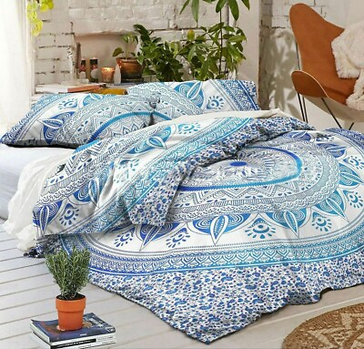 #ad #ad Bohemian Comforter Bedding Bedspread Hippie Cotton Indian Queen Size Duvet Cover $48.72