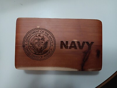 #ad Dominoes in Wooden Box with US Department of the Navy Logo on Box and Dominoes $30.00