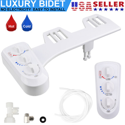 #ad Bidet Fresh Water Spray Kit Non Electric Toilet Seat Attachment with Dual Nozzle $38.58