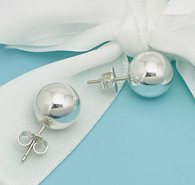 #ad Tiffany amp; Co HardWear Bead Ball Stud Earrings 10mm Silver FREE Shipping GENUINE $219.00