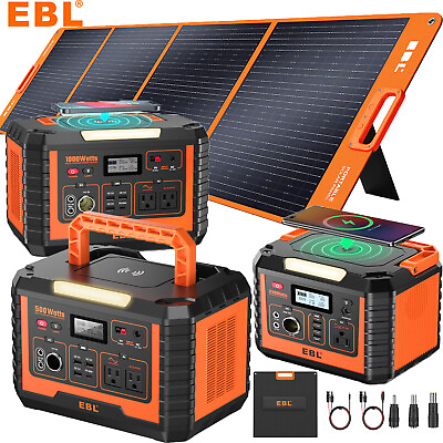 #ad EBL 500 1000W Portable Power Station Solar Generator Foldable Solar Panel Kit $633.59