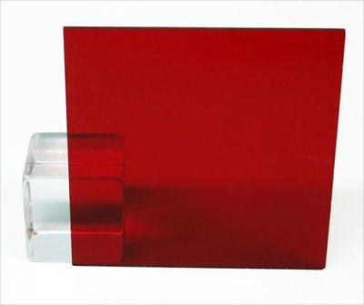 #ad 1 8quot; Transparent Dark Red Acrylic Plexiglass Sheet 12quot; x 12quot; Cast Plastic AZM $10.99
