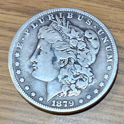 #ad 1879 S Morgan Silver dollar .900 Fineness 90% Silver Fine Condition Circulated $39.99