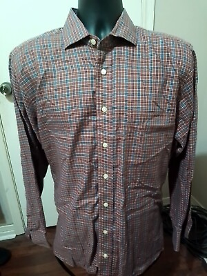 #ad Vintage Gitman Bros Shirt Mens Large L Button Up Long Sleeve Brown Plaid USA $30.99