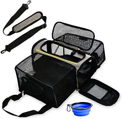 #ad DUBIDUX Pet Carrier Airline Approved 16.5 x 7 x 9 2 Sides Expandable $35.99