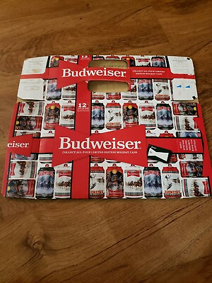 #ad Budweiser 2020 Holiday Beer Empty Box Man Cave Decor Display $7.00