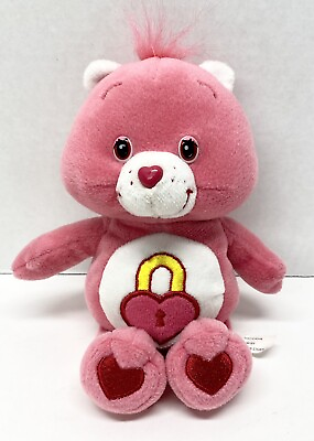 #ad Care Bear Pink Secret Bear Heart Lock Vintage 2004 8quot; Plush $8.99