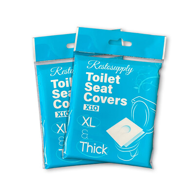 #ad 80 Pcs Extra Thick and Large Paper Toilet Seat Cover Travel Disposable Flushable $8.99