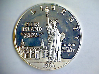 #ad 1986 S Proof Statue of Liberty Centennial Silver Dollar $33.99