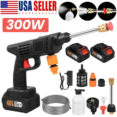 #ad Cordless Portable High Pressure Water Spray Gun Car Washer Cleaner With Battery $28.89