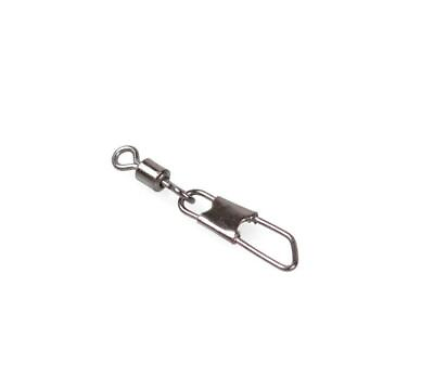 #ad 50 Rolling Swivel Safety Snap Clip Link #6 15Lb Freshwater Fishing Black $4.49