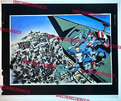 #ad 1992 Punisher Captain America Blood amp; Glory #1 Janson Art For Line Up 4x5 Chrome $105.00