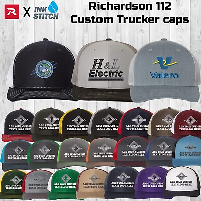 #ad Ink Stitch Richardson 112 Custom Logo Texts Stitching Logo TextsTrucker Caps $24.99