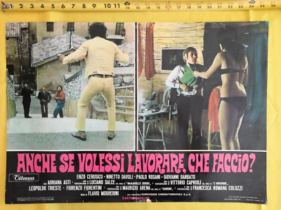 #ad 1972 EVEN IF I WANT TO WORK WHAT DO I DO Davoli ORIG Italian Movie Poster F12 9 $14.90