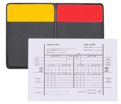 #ad Champion Sports Deluxe Referee Wallet with 1 Score Pad 1 Yellow and 1 Red Card $6.99