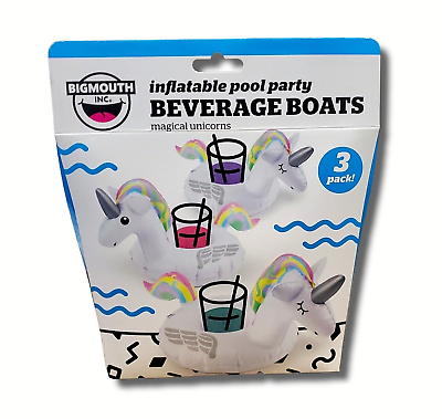 #ad Inflatable Mini Magical Unicorn Beverage Float Boats 3pk $5.49