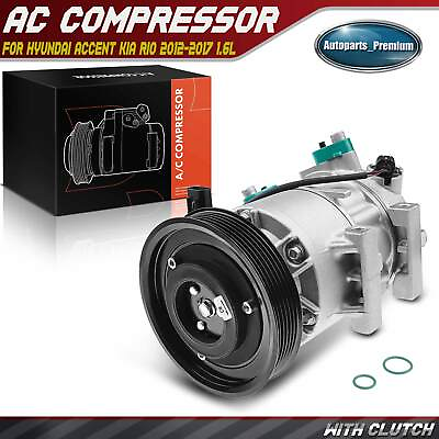 #ad AC Compressor w Clutch for Hyundai Accent Kia Rio 12 17 L4 1.6L Hatchback Sedan $124.99