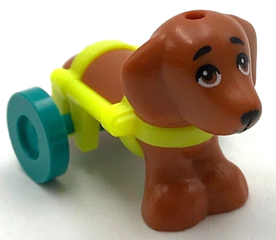 #ad Lego New Dark Orange Dog Friends Dachshund Animal Pet Handicap Wheelchair $3.99