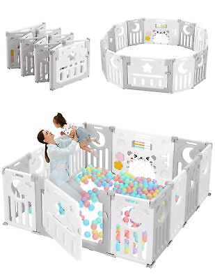 #ad Baby Playpen Kids Foldable 14 Panel Safety Play Center Yard Home Pen Fence US $92.99
