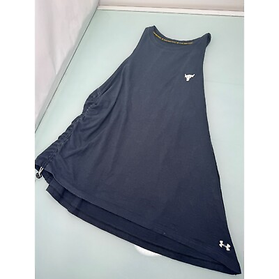 #ad Under Armour Women#x27;s Project Rock Charged Tank Top Workout Shirt Black Large L $19.97