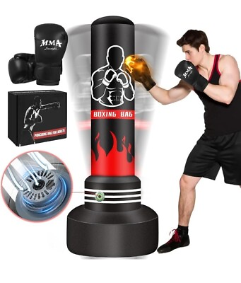 #ad #ad Upgrade Free Standing Punching Bag for Adults Teens Built In Automatic Inflatio $79.99