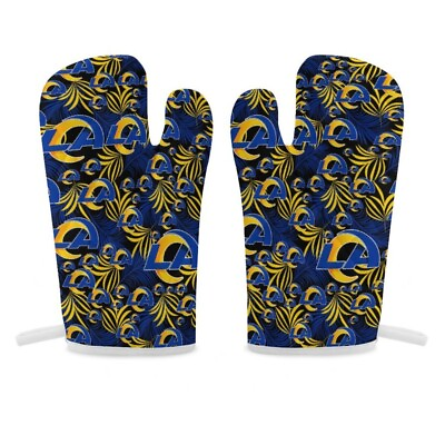 #ad Los Angeles Rams Thermal Gloves Oven Gloves 2 Piece Set of Insulated Gloves $12.98