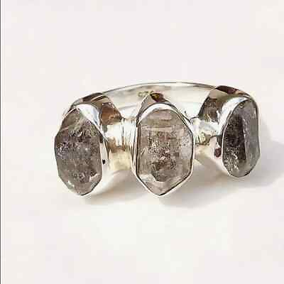 #ad Herkimer Diamond Gemstone 925 Sterling Silver Handmade Ring Jewelry All Size N1 $11.90
