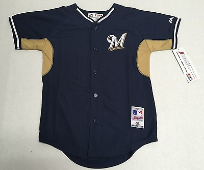 #ad Milwaukee Brewers Authentic MLB Majestic Youth Kids Stitched Cool Base Jersey $24.99