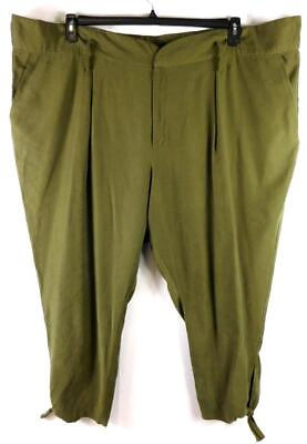 #ad Denim 24 7 green faux suede faux back pocket belt loop side tie pants 32W $14.99