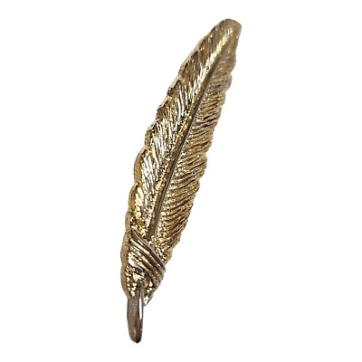#ad Vintage Gold Toned Feather 3quot; Pin Brooch Jewelry $14.99
