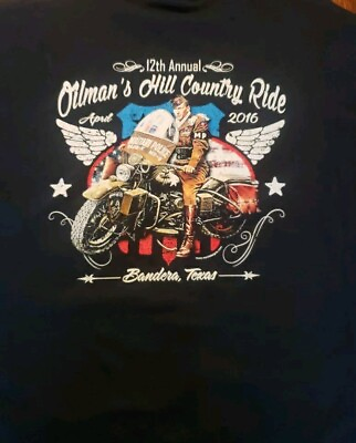 #ad Motorcycle Rally T Shirt Gildan 2XL XXL Support Troops 2016 Bandera Texas Ride $24.99