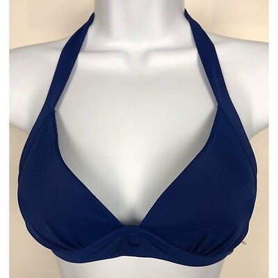 #ad Arizona Jeans Co Women Bikini Top Size M Lightly Padded Navy Blue New No Tags $14.99
