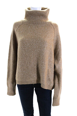 #ad John Jenn Womens Long Sleeve Pullover Turtleneck Sweater Brown Size L $42.69