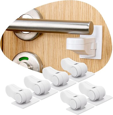 #ad 6 Pack Door Lever Lock for Child Safety。Baby Proofing Child Proof Handle Locks $8.00